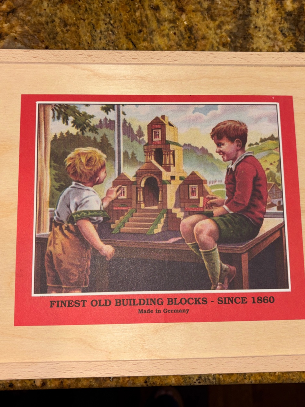 Finest Old Building Blocks Wooden Set - Natural Wood (Made in Germany) - 74 pcs